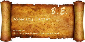 Boberity Eszter névjegykártya